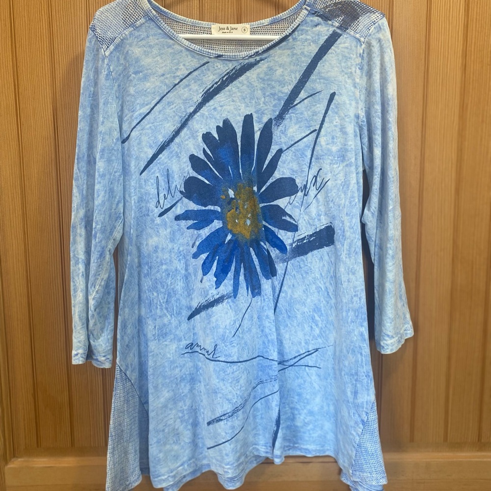 Blue Floral Women's Dress - Picture 2 of 6